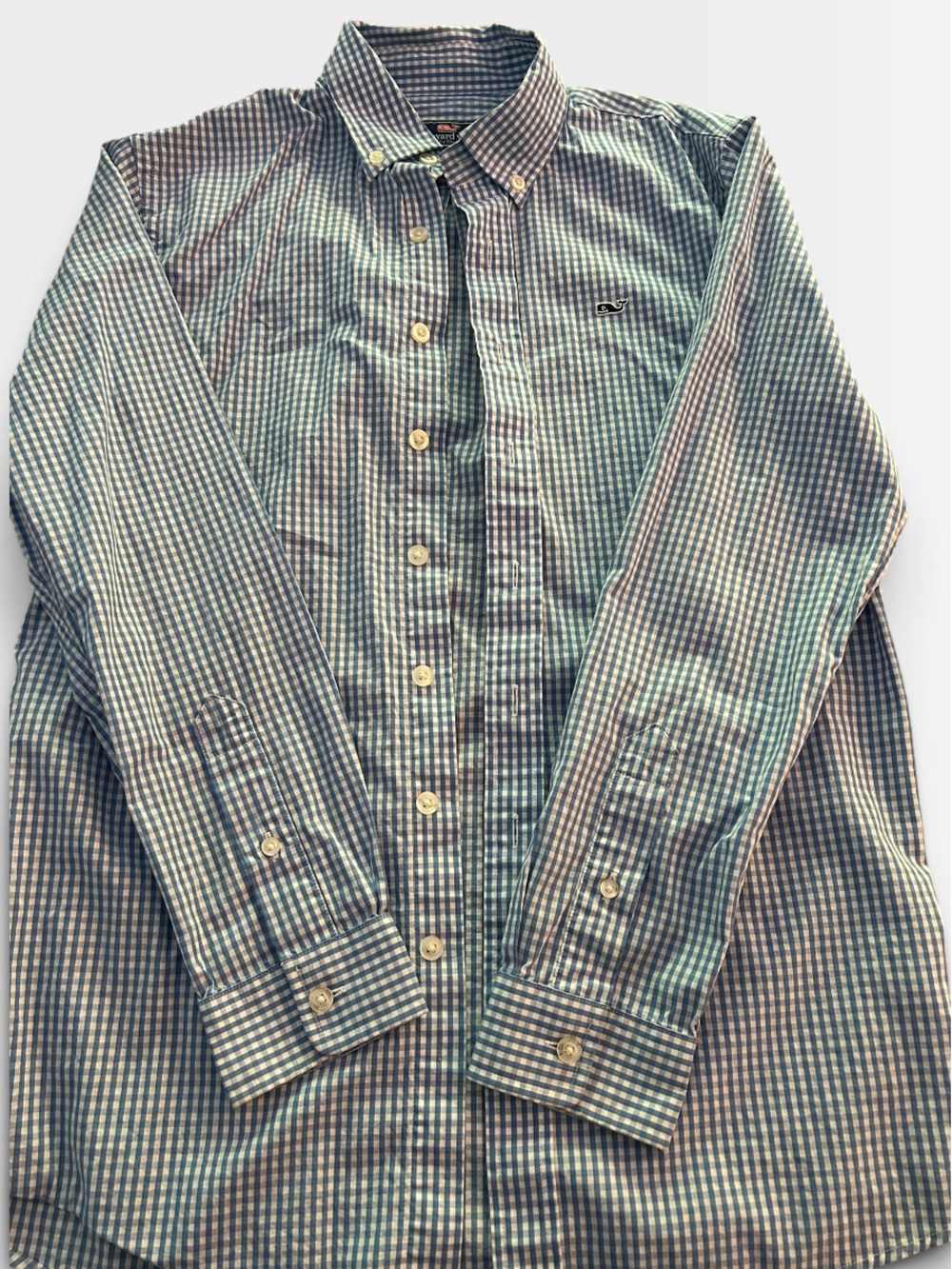 Vineyard Vines boys Check Button-Down Shirt size large